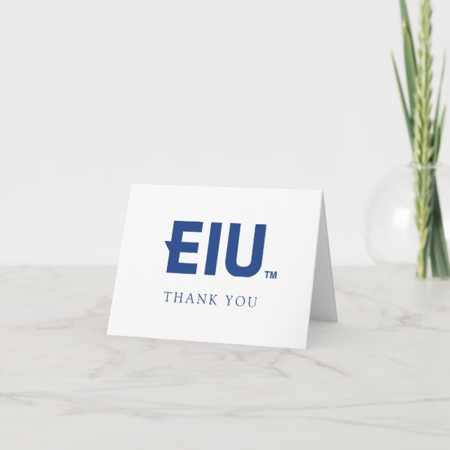 EIU Block Letter Letterpress Thank You Card (Front)
