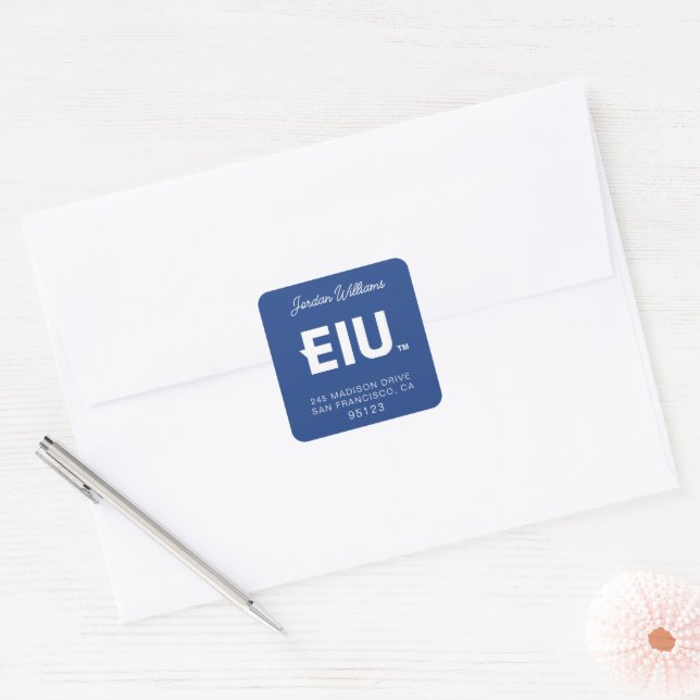 EIU Block Letter Square Sticker (Envelope)