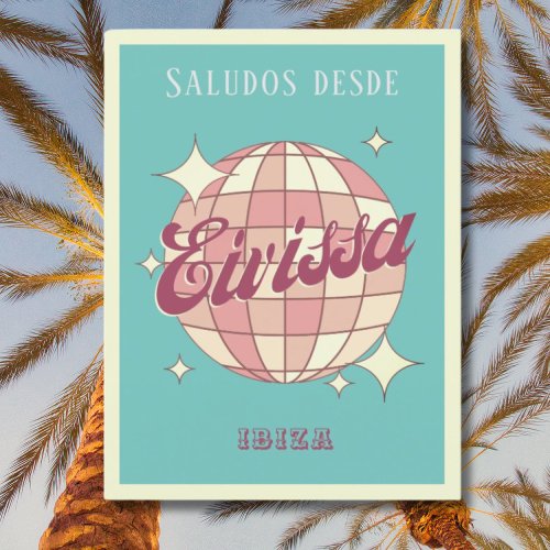 Eivissa Ibiza Espaa retro vintage party Postcard