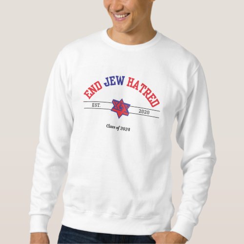 EJH Mens Collegiate Crewneck Sweatshirt in White 