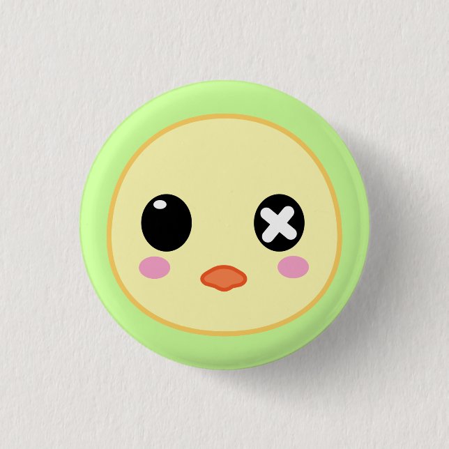 Ejiki the Chick Head Pinback Button (Front)