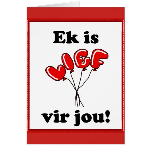 Ek is lief vir jou cards (Front)