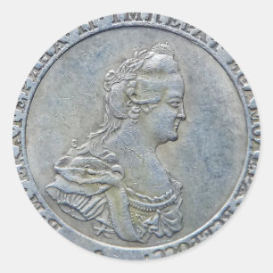 Ekaterine II / Queen Catherine II, Russia Classic Round Sticker