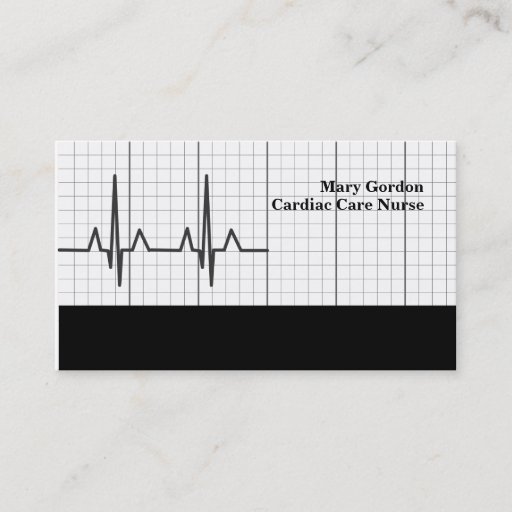 Customizable EKG Cardiac Care Nurse Medical Business Cards