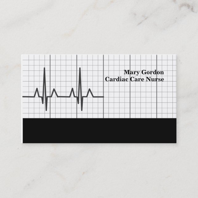 EKG Cardiac Care Nurse Medical Business Cards (Front)