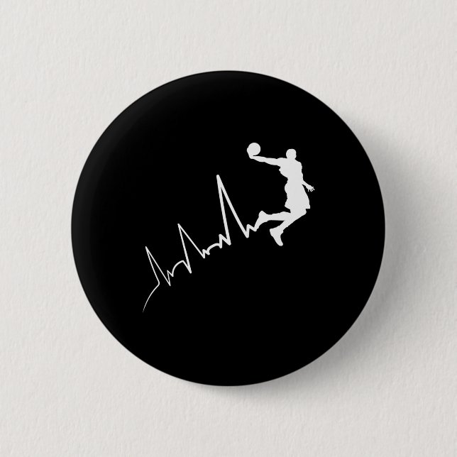 EKG frequency of basketball player heartbeat dunki Button (Front)