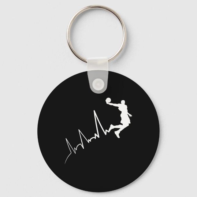 EKG frequency of basketball player heartbeat dunki Keychain (Front)