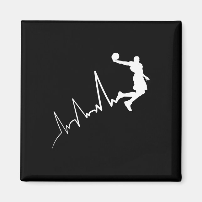 EKG frequency of basketball player heartbeat dunki Magnet (Front)