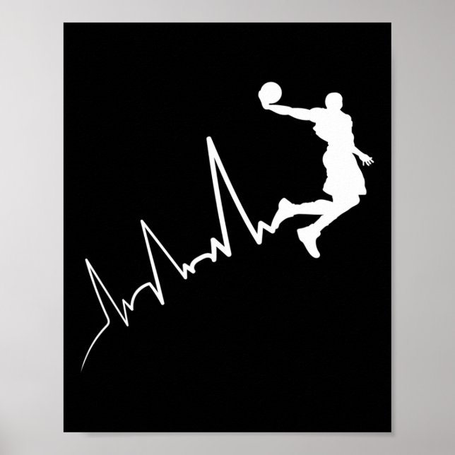Ekg Frequency Of Bysketbyll Player Heartbeat Dunki Poster (Front)