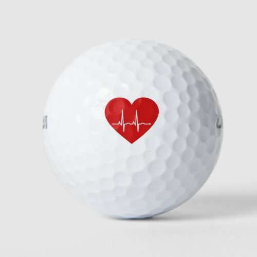 EKG Heart Golf Balls