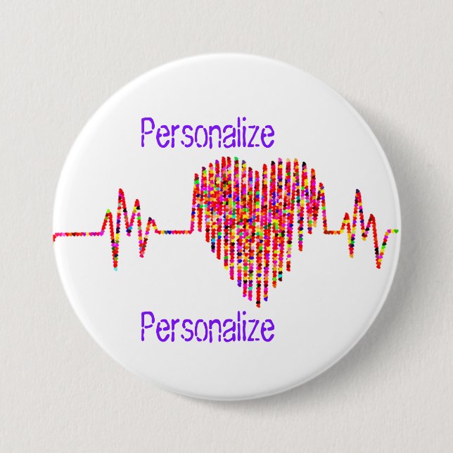 EKG heart medical ekg line Button (Front)