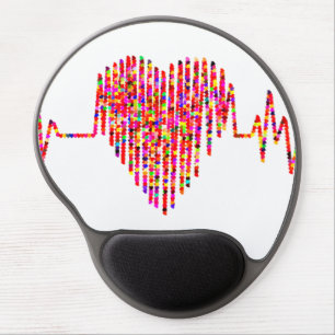 EKG heart medical ekg line red white Gel Mouse Pad