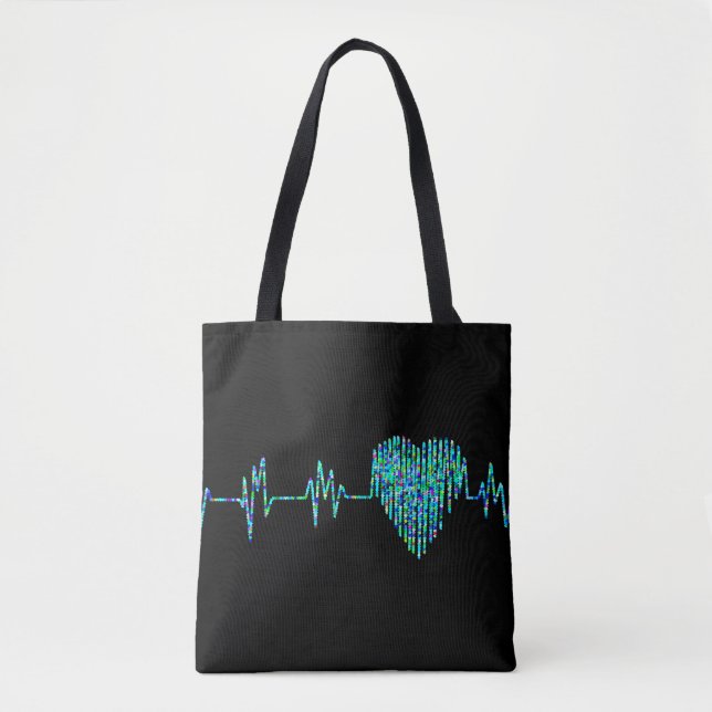 EKG heart medical ekg line Tote Bag (Front)