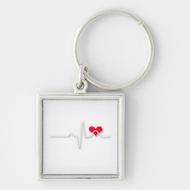 EKG Heart Nurse Key Chain (Front)