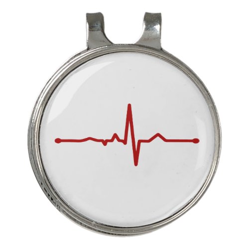 EKG Heartbeat Hat Clip Golf Ball Marker