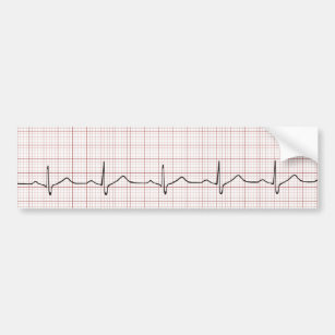 EKG heartbeat on graph paper, PhD (doctor) pulse Bumper Sticker