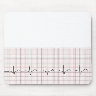 EKG heartbeat on graph paper, PhD (doctor) pulse Mouse Pad