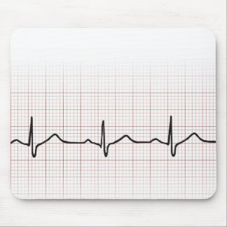 EKG heartbeat on graph paper, PhD (doctor) pulse Mouse Pad