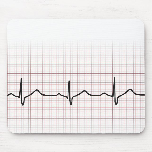 EKG heartbeat on graph paper, PhD (doctor) pulse Mouse Pad (Front)