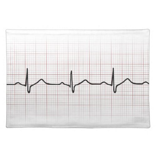 EKG heartbeat on graph paper PhD doctor pulse Placemat