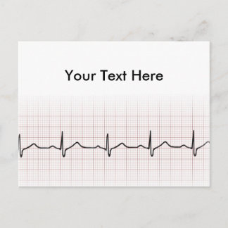 EKG heartbeat on graph paper, PhD (doctor) pulse Postcard