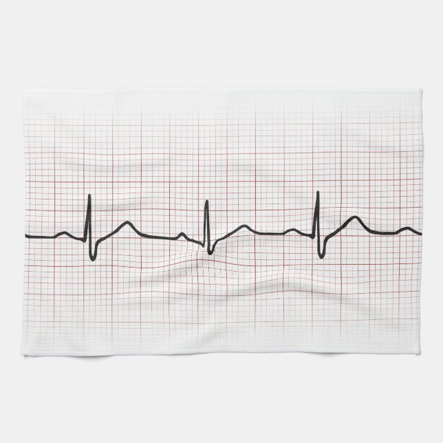 EKG heartbeat on graph paper, PhD (doctor) pulse Towel (Horizontal)