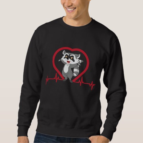 EKG Heartbeat Raccoons Racoon Raccoon Lover Sweatshirt