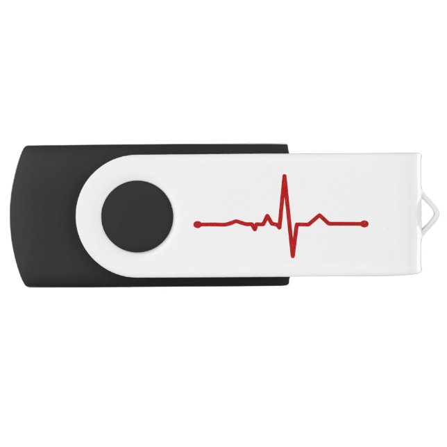 EKG Heartbeat USB Swivel Flash Drive (Front)