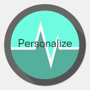 EKG line medical nurse dr surgeon  Classic Round Sticker