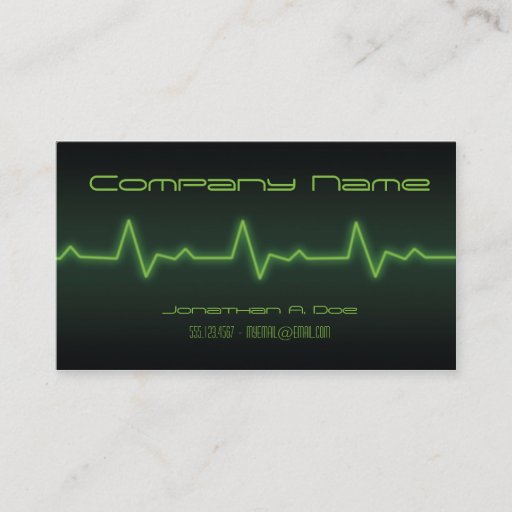 Customizable EKG Neon Business Card Templates