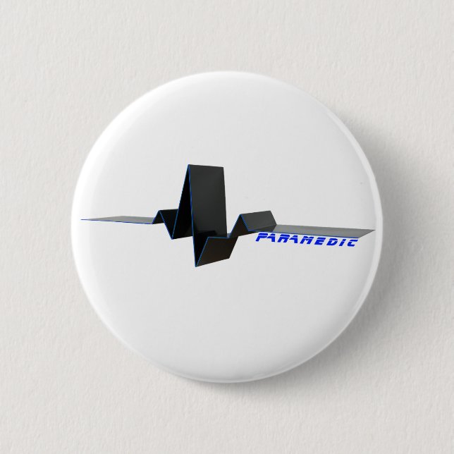 EKG Paramedic Pinback Button (Front)
