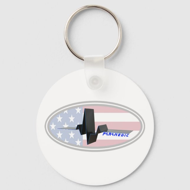 EKG Paramedic USA Keychain (Front)