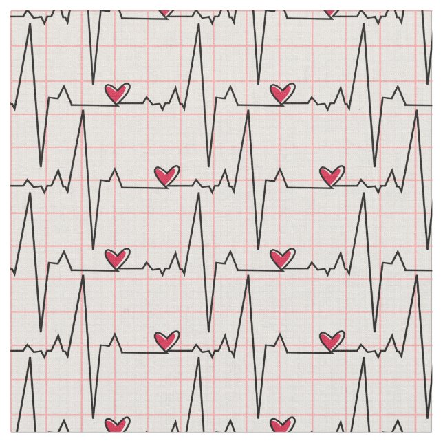 EKG Plaid on White Fabric (Close Up)