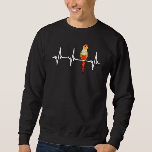 EKG Pulse Heartbeat Line I Green Cheek Pineapple C Sweatshirt