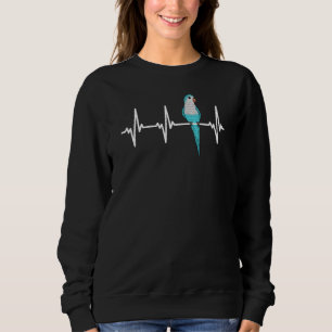 EKG Pulse Heartbeat Line Parrot I Blue Monk Parake Sweatshirt
