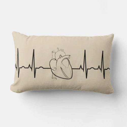 EKG with Realistic Heart Lumbar Pillow