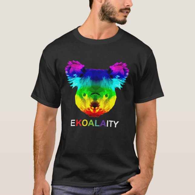 Ekoalaity  Cute Koala Bear  Gay Lgbt Rainbow Pride T-Shirt (Front)