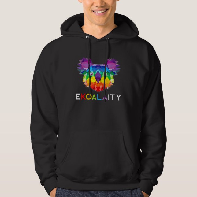 Ekoalaity Koala Rainbow Flag Gay Pride Hoodie (Front)