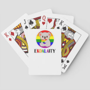 Ekoalaty Equality Gay Koala Bear Funny LGBT Rainbo Poker Cards