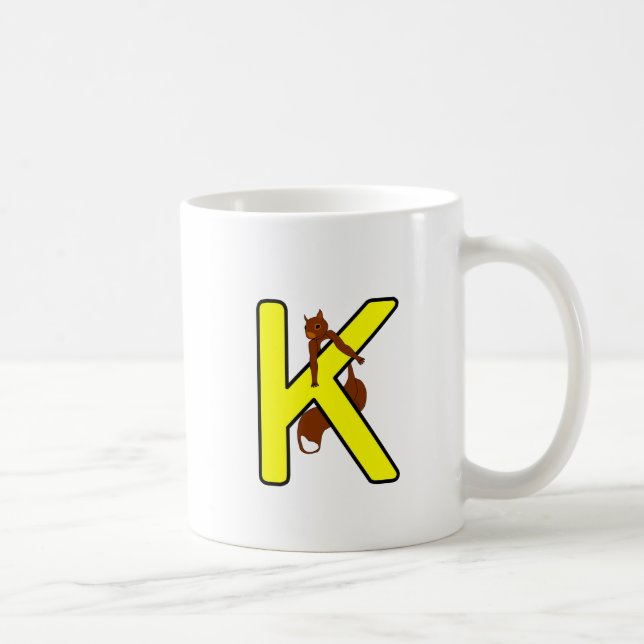 Ekorrmugg Bokstav K Left hand Caffemugg Coffee Mug (Right)