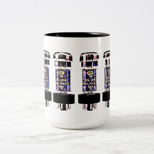EL 34 Tubes Two-Tone Coffee Mug (Center)