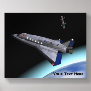 El Al Maslool Space Shuttle Acrylic Photo Tile