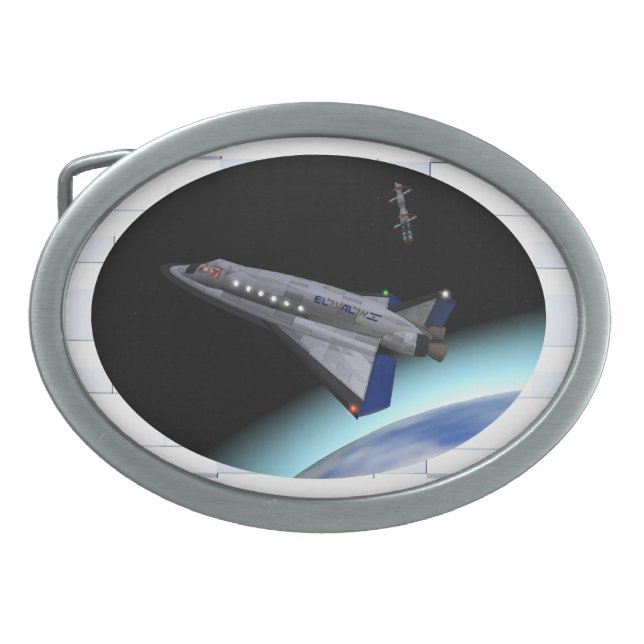 El Al Maslool Space Shuttle Oval Belt Buckle (Front)