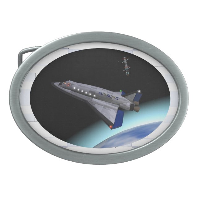 El Al Maslool Space Shuttle Oval Belt Buckle (Front)