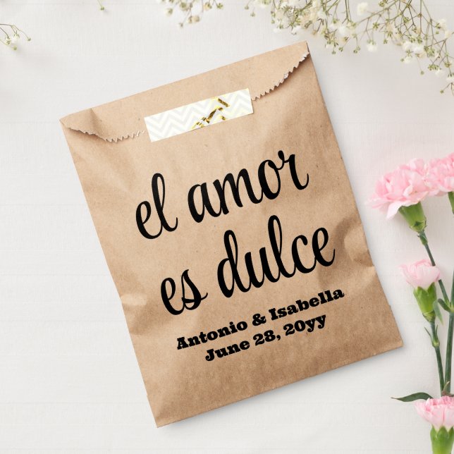 El amor es dulce wedding reception treat for guest favor bag (Sealed)