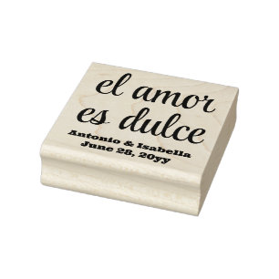 El amor es dulce wedding reception treat for guest rubber stamp