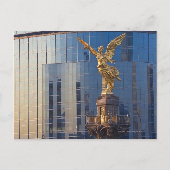 El Angel and Independence Monument and offices Postcard (Front)