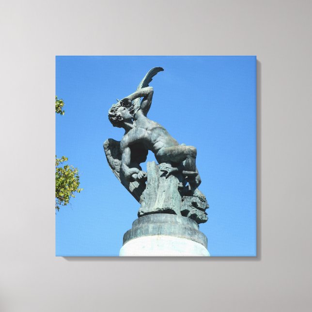 El Angel Caido, Retiro Park, Madrid Canvas Print (Front)