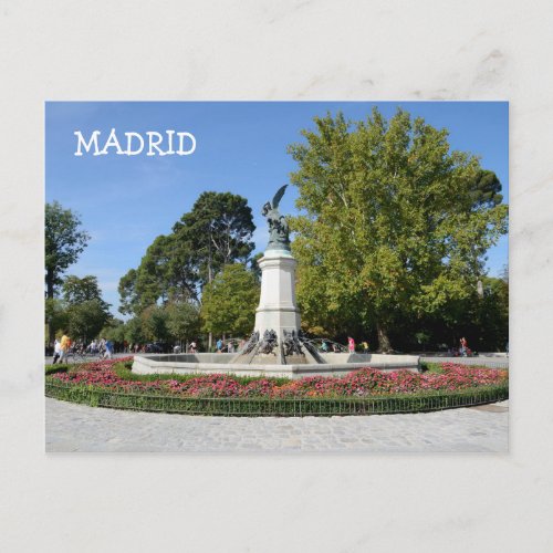 El Angel Caido Retiro Park Madrid Postcard