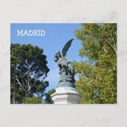 El Angel Caido Retiro Park Madrid Postcard